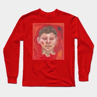 Red Portrait - This is Fine - Oil Painting Long Sleeve T-Shirt